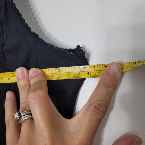 Lady Dutch Black Sleeveless Collar Cotton Blend Button Down Casual Shirt Size XS - Picture 9 of 10